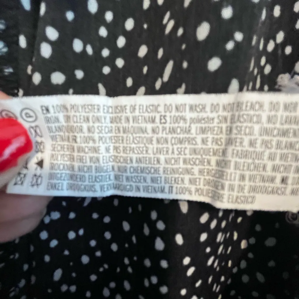 Forever 21 Black Polka Dot Wide Leg Dress Pants 2X Loose Flowy Contemporary - Image 10
