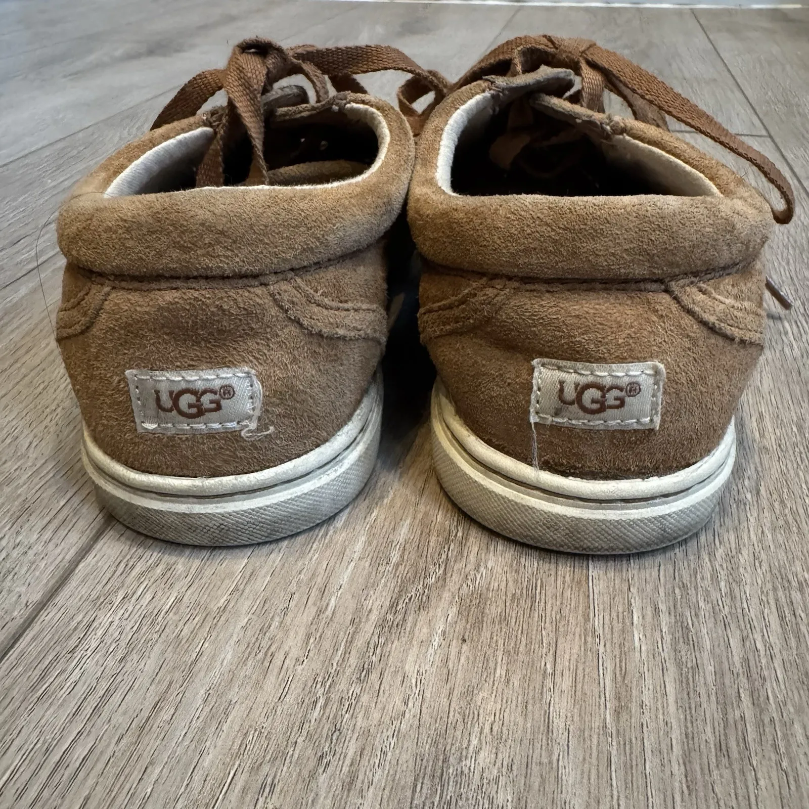 Ugg Suede lace Up Oxford Casual Shoes Women's Size 6 Brown Tan - Image 5