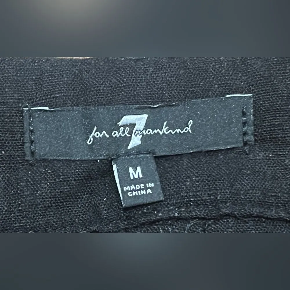 7 For All Mankind Linen Blend Short Black Size Medium - Image 5