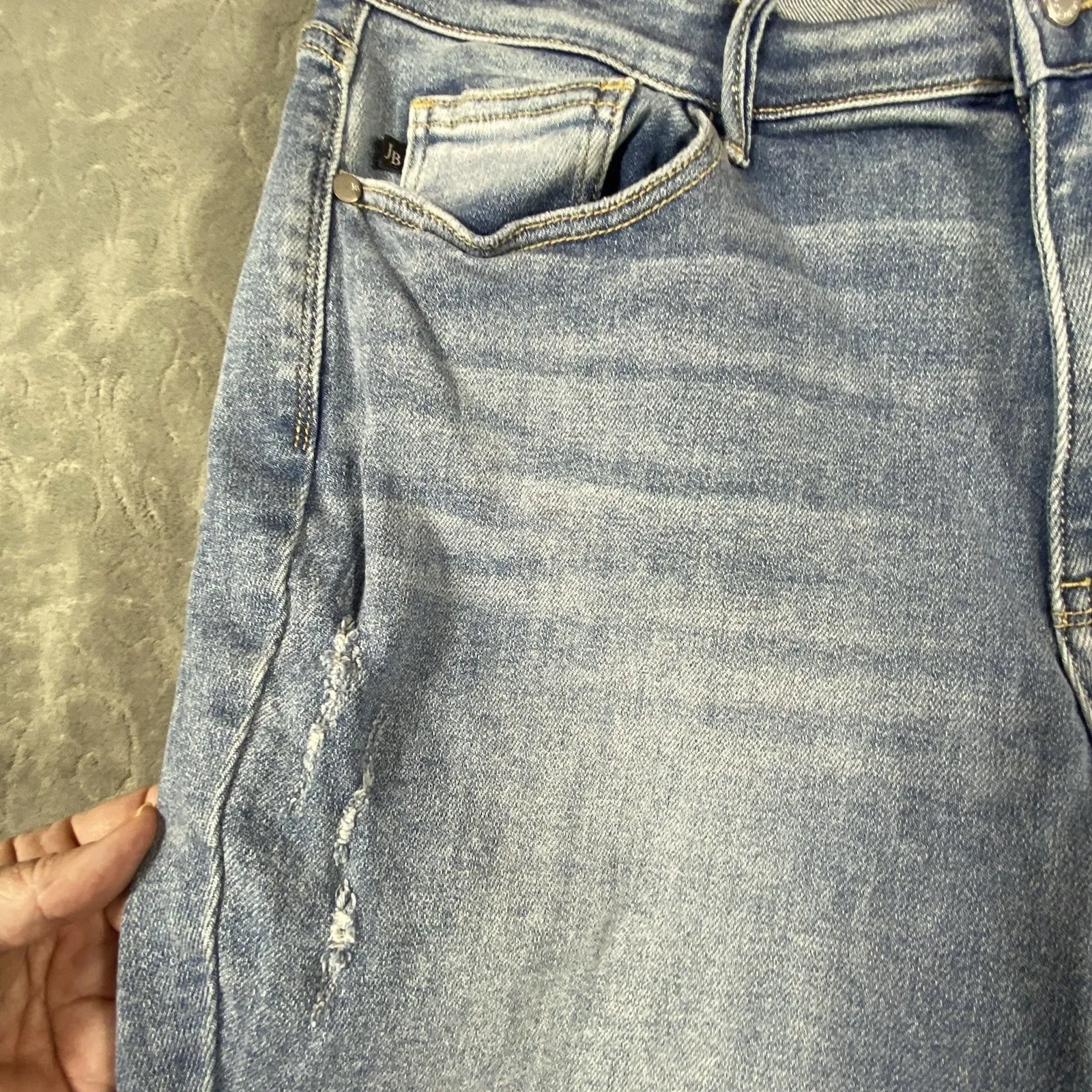 Judy Blue Jeans Women's Sz 16 Blue Denim Slim Fit Distressed Stretch Designer - Image 13