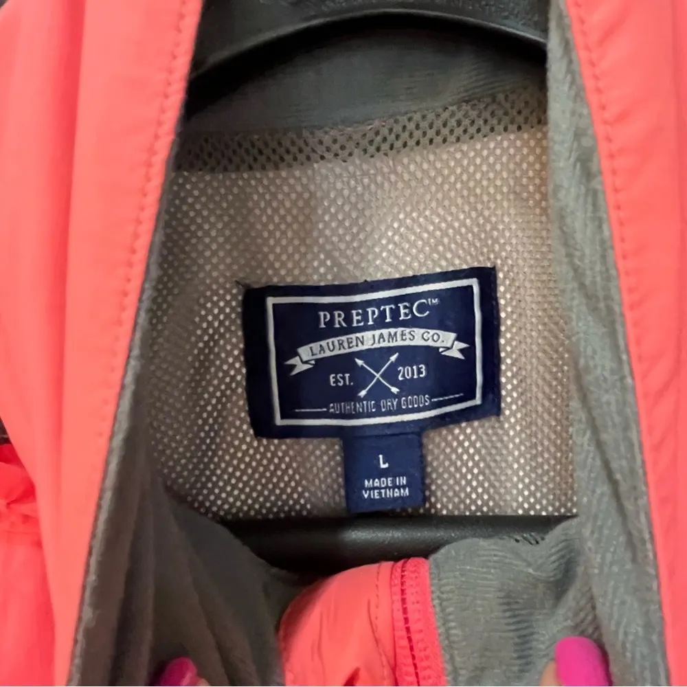 Preptec Rain Jacket in Coral by Lauren James size Large - Image 5