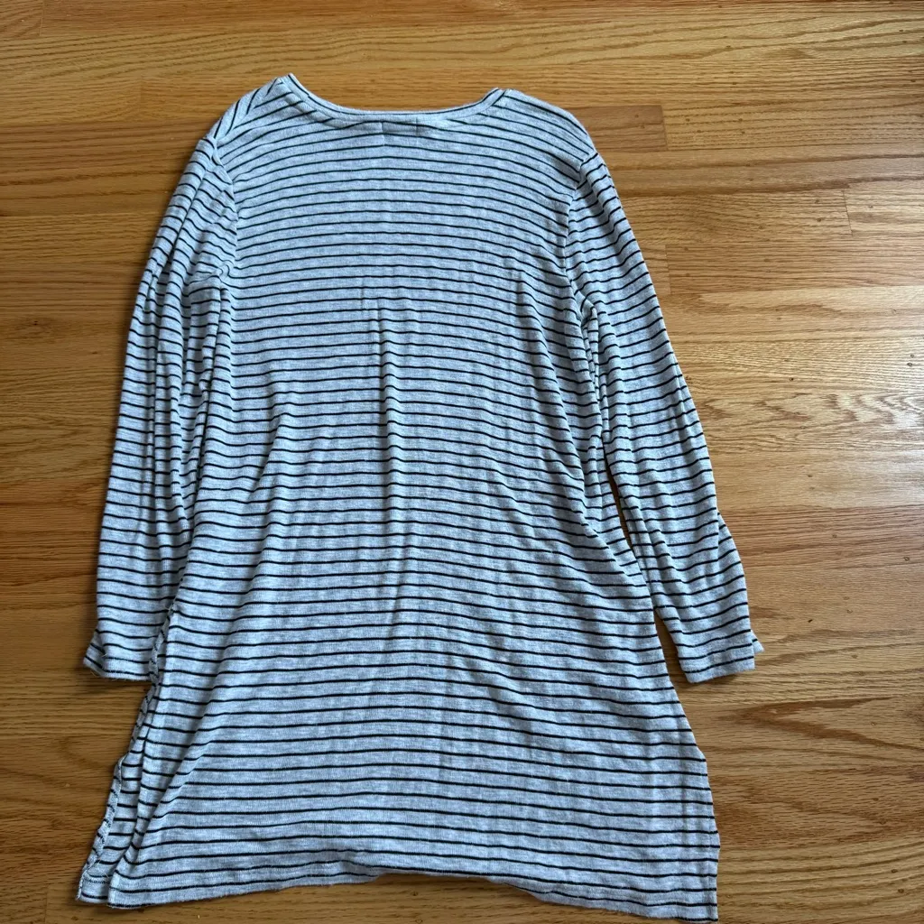 Old Navy Cream & Navy Blue Striped Long Sleeve Tunic Knit Top XSmall EUC - Image 6