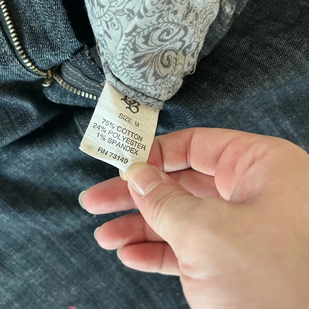 Boom Boom Jeans Grey Mini Denim Skirt Jean Dark Wash Low Rise Women’s M Preppy - Image 15