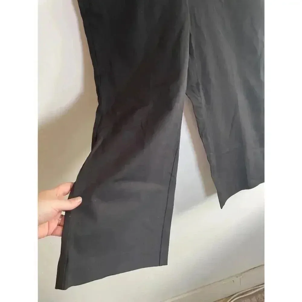 NWT LOFT Outlet Black High Rise‎ Slim Wide Leg Crop Pants Size 14 New! - Image 2