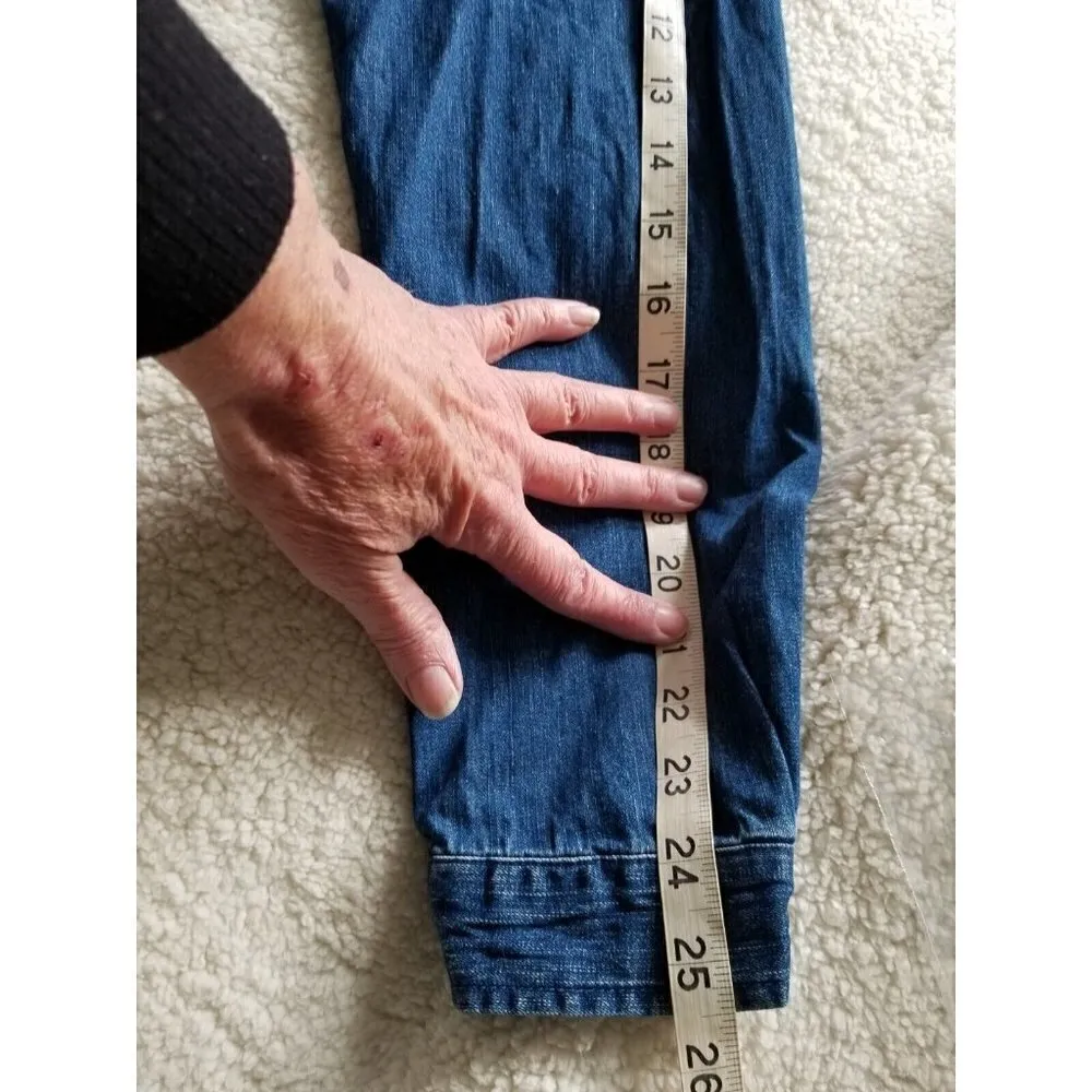 Field Gear Women's Blue Jean Denim Button Down Christmas Tree Blouse Top Size M Size M - Image 10