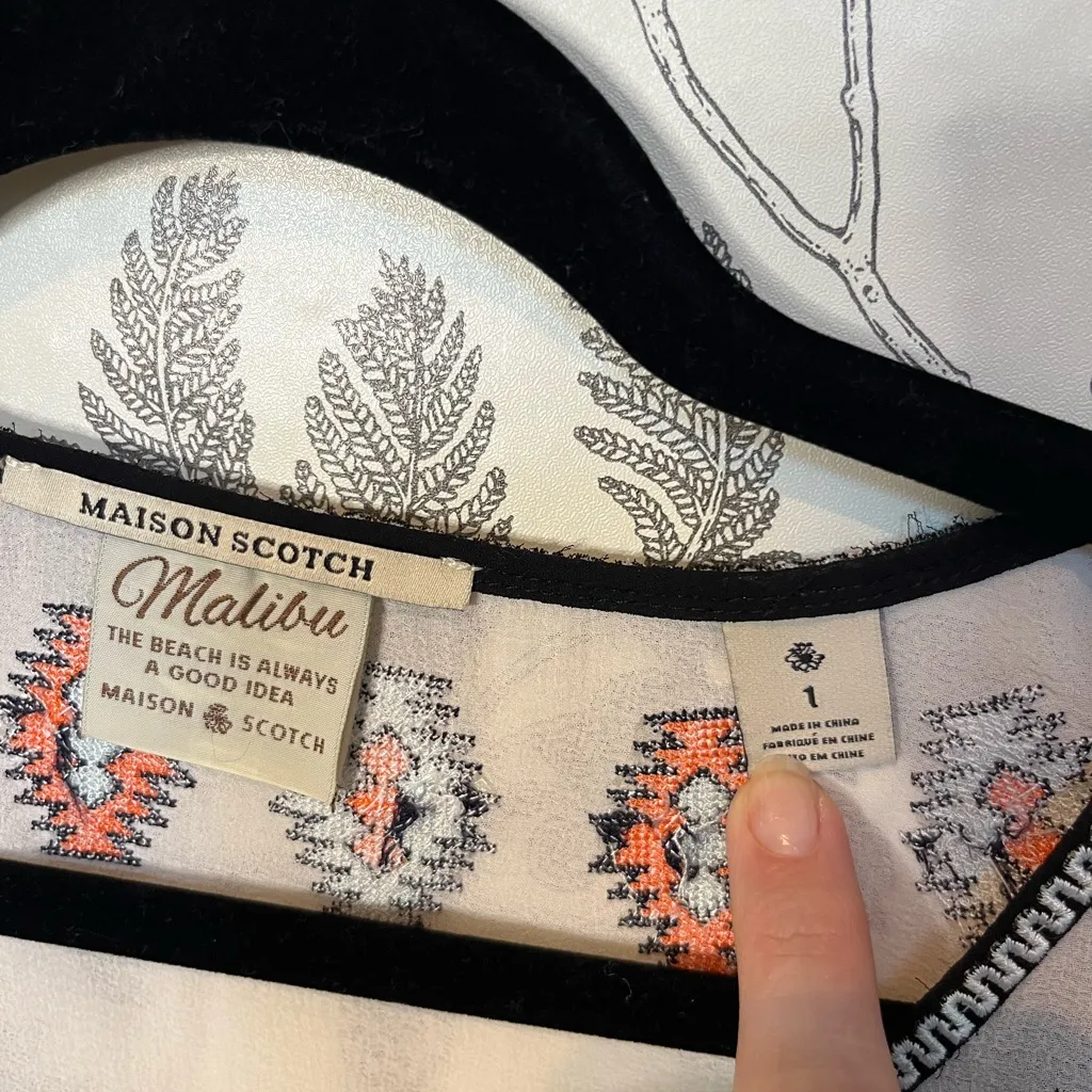 MAISON SCOTCH by Scotch & Soda White embroidered top sz s - Image 4