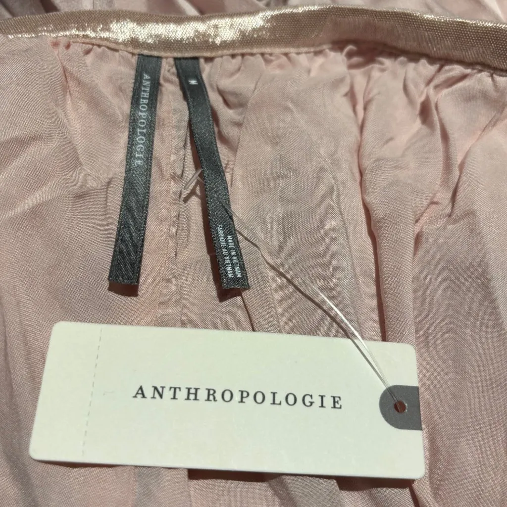 Anthropologie Womens Silky Plissé Pleated Shorts M Pink - Image 6