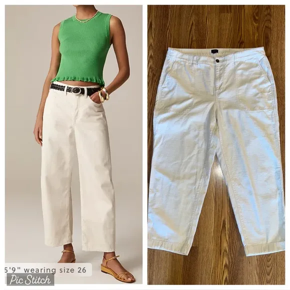 Super Cute J. Crew Cropped Textured Twill Pants! - Image 2