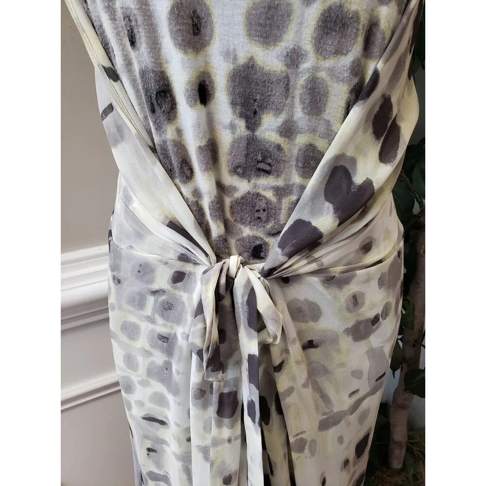 Simply Vera Vera Wang Sheath Dress Women's Medium Multi Abstract Print Stretch Gray - Image 9