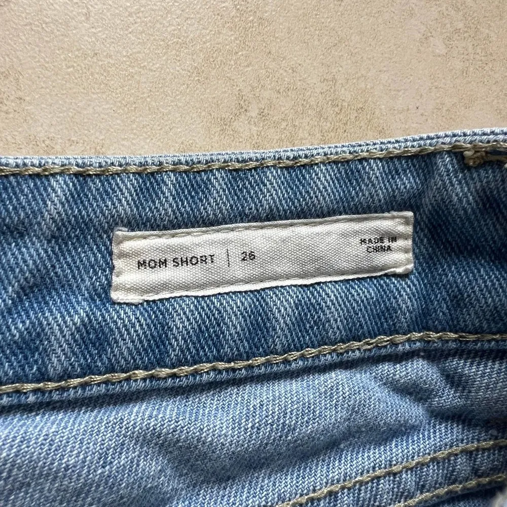 Pacsun Womens Size 26 Blue High Rise Patch Work Denim Jean Mom Shorts - Image 3