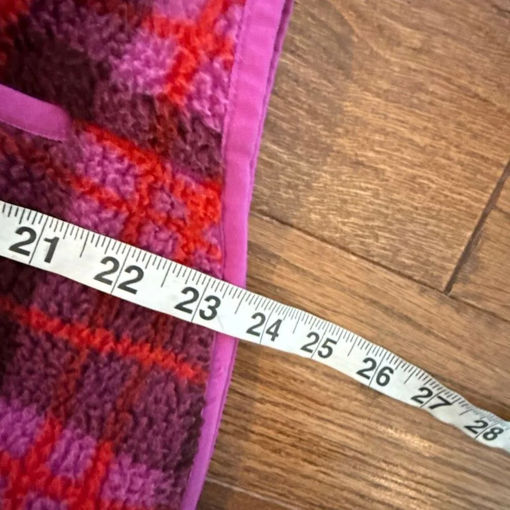 Talbots pink cozy plaid Sherpa zip front fleece size MP - Image 8