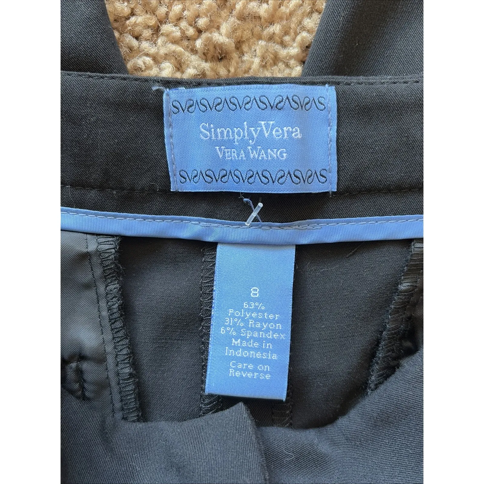 Simply Vera Wang Kohls Classic Black Trouser Dress Pants Career Womens 8 NEW NWT - Image 5