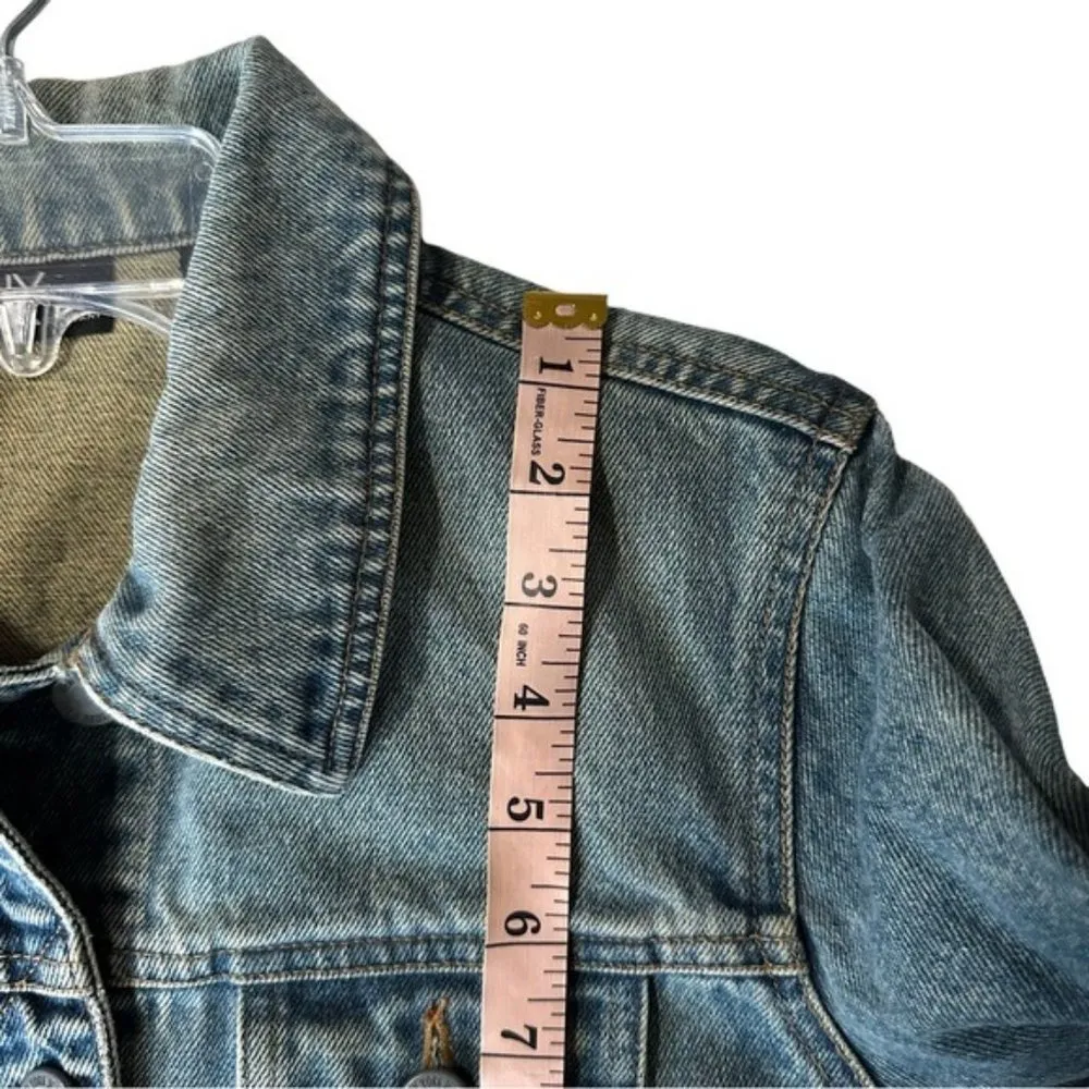 NY & CO Denim Jean Jacket Button Down size Small Blue - Image 6