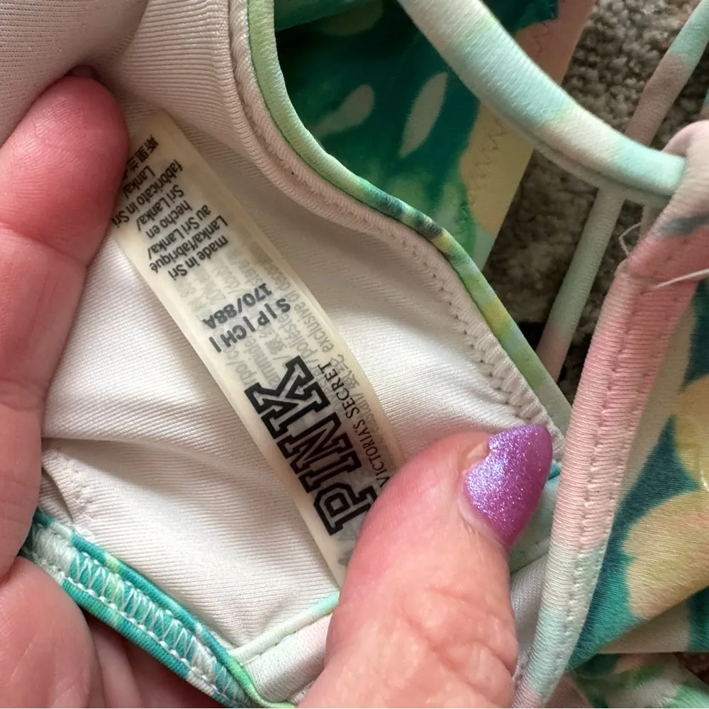 Victoria's Secret PINK HAWAIIAN JUNGLE Floral Bikini  TOP small BOTTOM medium - Image 4