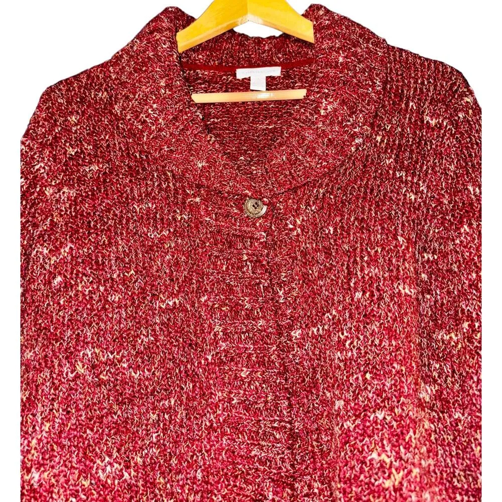 Charter Club Wool Blend Knit Cardigan Sweater Long Sleeve Women Small Academia - Image 2