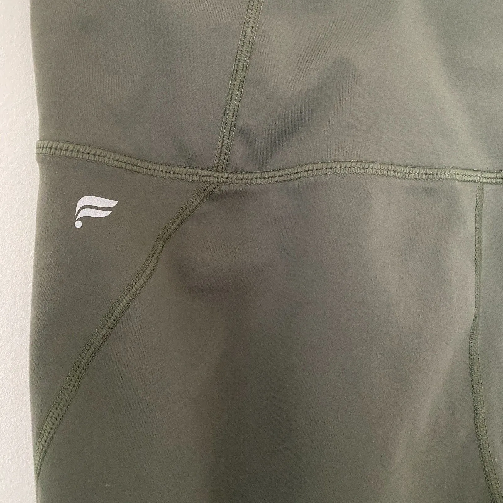 Fabletics Powerhold Zone Green 7/8 Leggings Colorblock Mesh Calf High Waist - Image 8