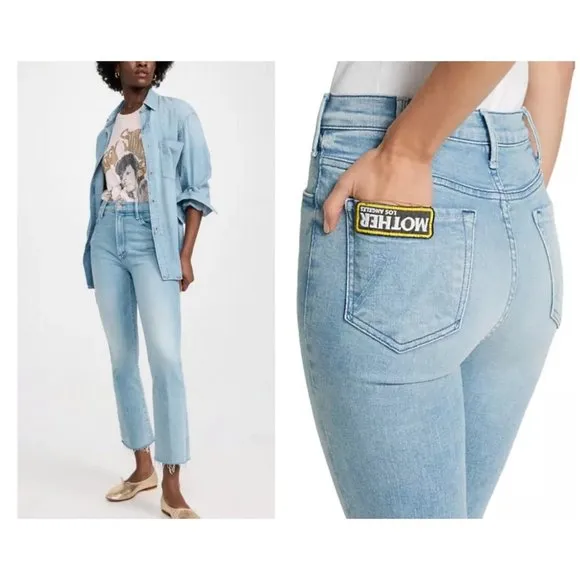 💕MOTHER💕 Hustler Ankle Fray Jeans w/ Mother Patch ~ Cutting Class Blue 27 NWT - Image 2