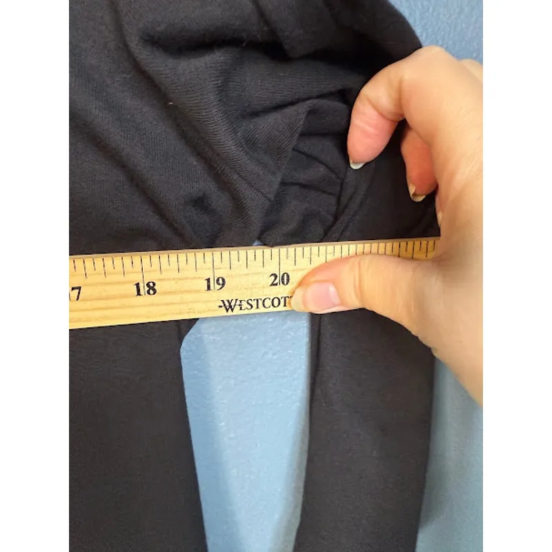 Talbots Blouse Women's Size XL Black Elevated Basic with Floral Trim on Neckline - Image 6