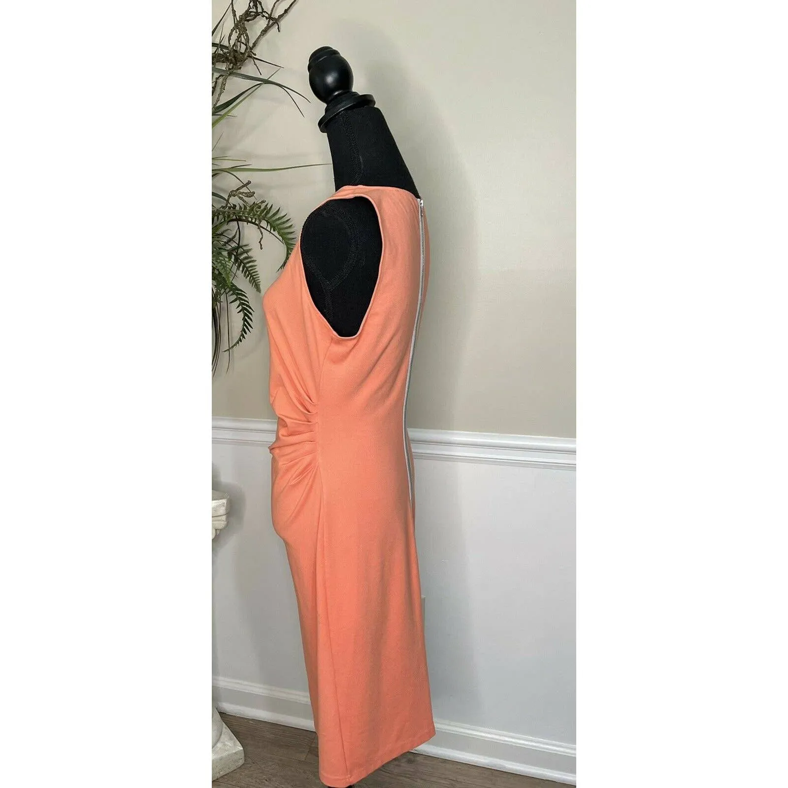 Kenneth Cole Coral Sleeveless Full Zip Bodycon Dress Size 8 - Image 2