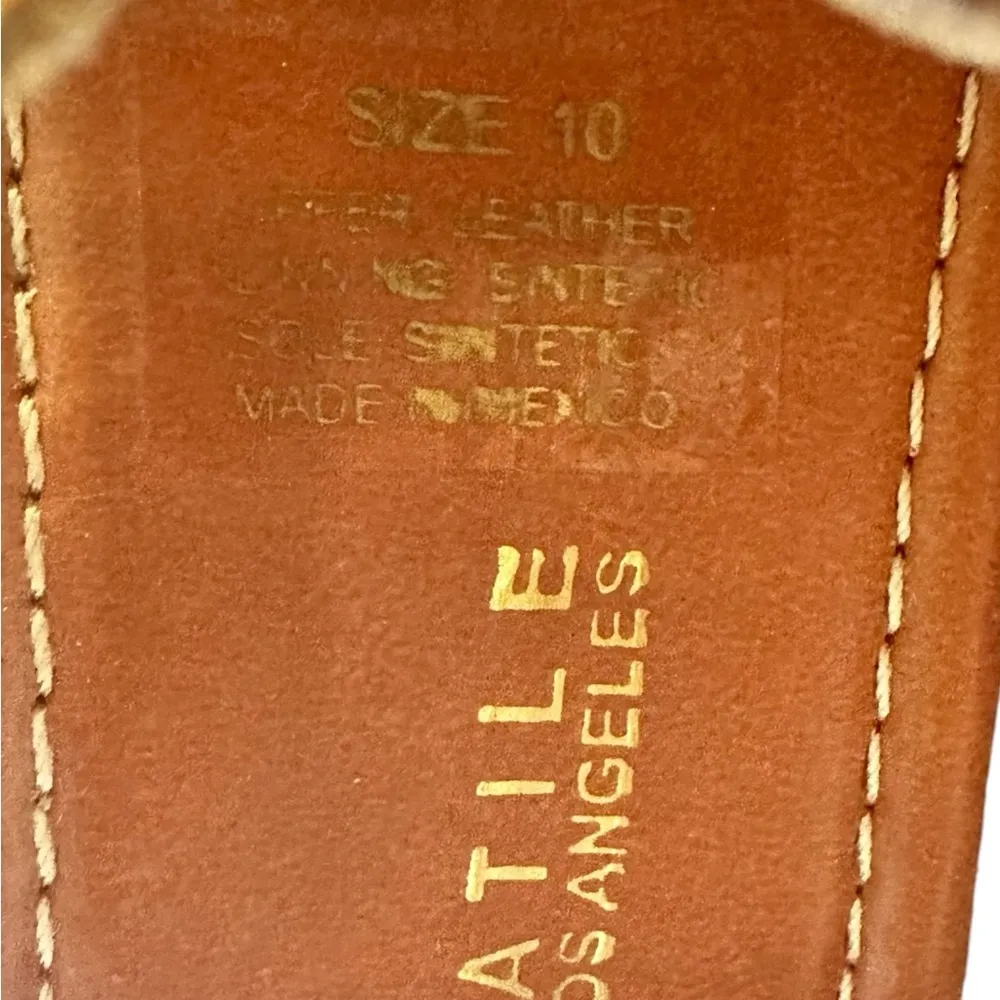 Very Volatile Los Angeles Brown Leather Huaraches Style Wedge Heel Sandals 10 - Image 3