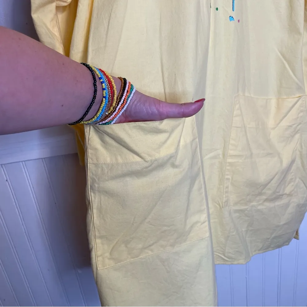 vintage Metropolitan yellow umbrella hoodie dress Size L - Image 5