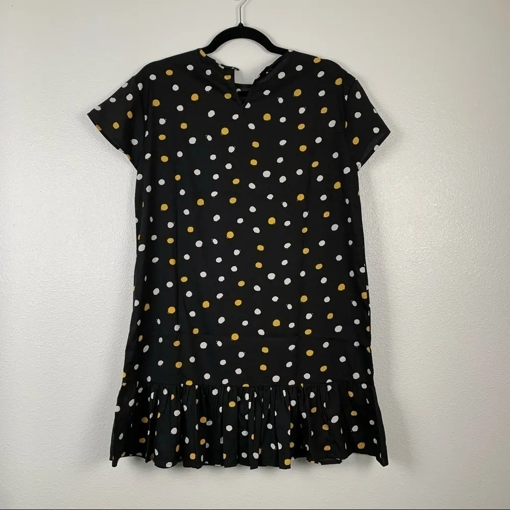 WEDNESDAY’S‎ Girl Ruffle Hem Polka Dot Dress S NWT Black - Image 9