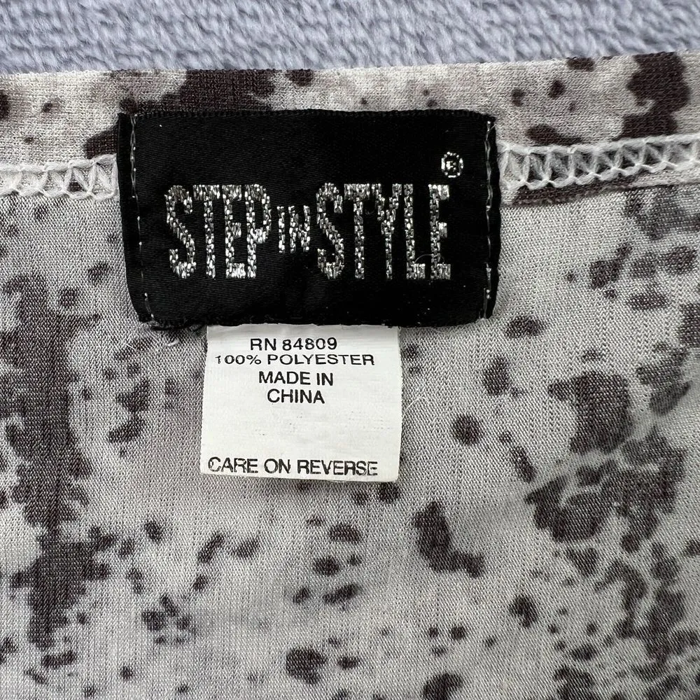 Step In Style Blouse Womens Large Afro Style Multi Beaded Scoop Neck Cap Sleeve - Image 3