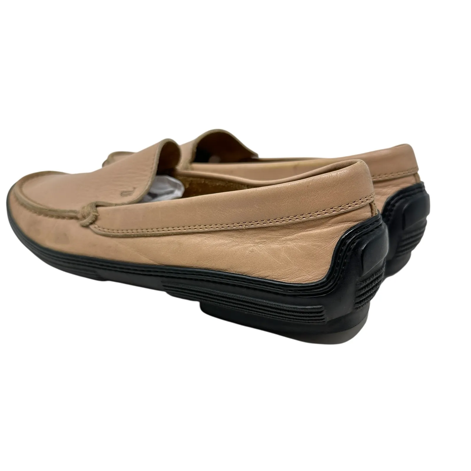 Tod's Driving Loafers Penny‎ Slip On Flats Leather Rubber Beige Size 37 US 7 - Image 10