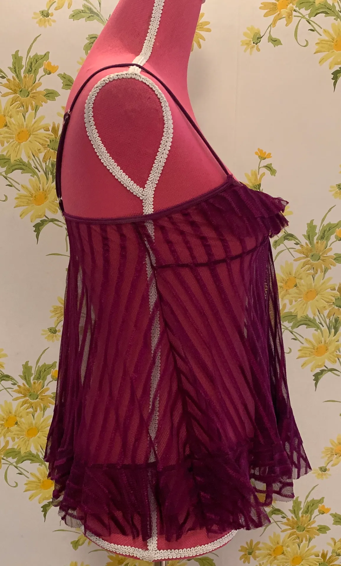 Sexy see through burgundy top size 32 - Image 3