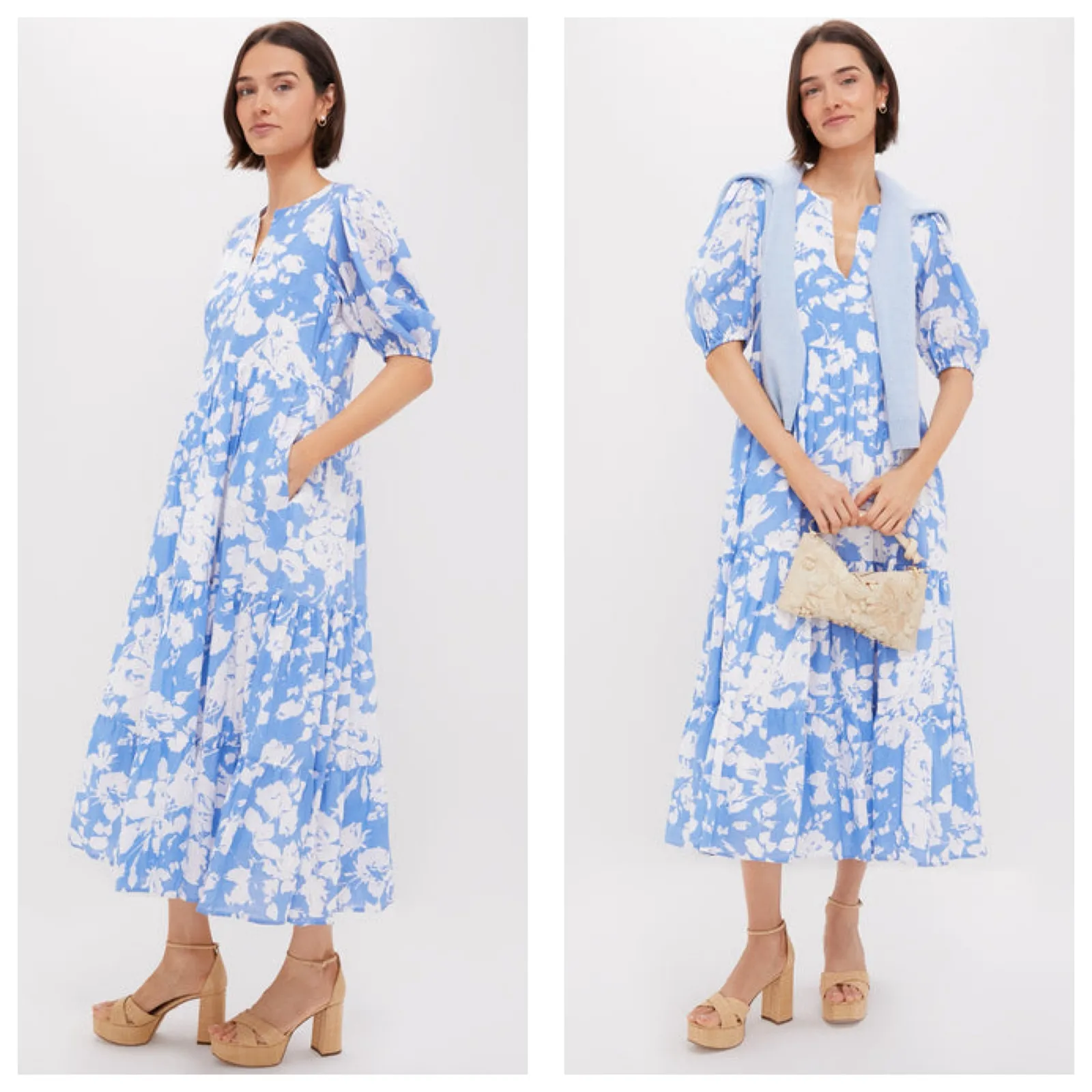 Tuckernuck Hyacinth House Blue & White Floral Cisco Maxi Dress Sz Small Coquette - Image 2