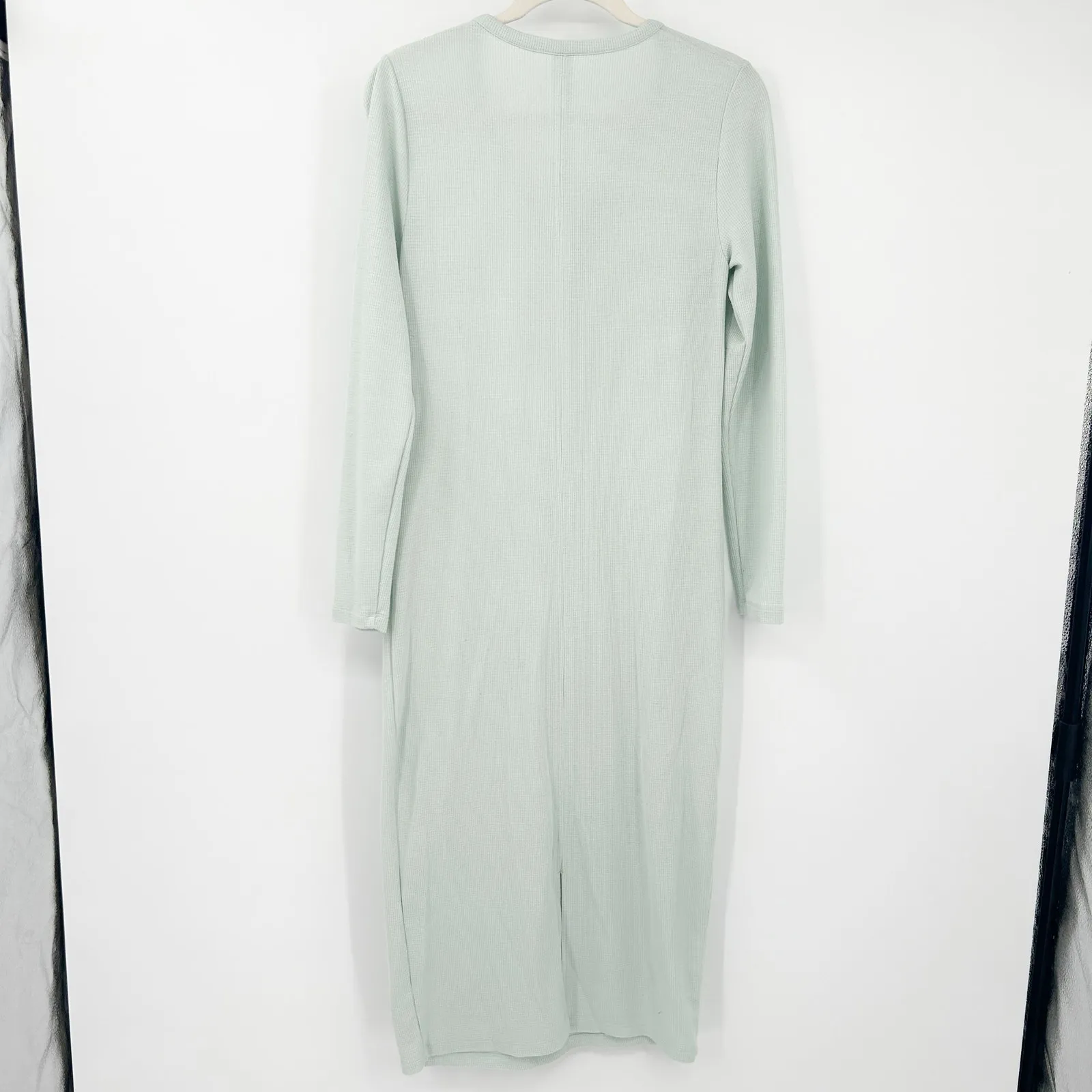 Athleta Womens Wind Down Waffle Long Sleeve Henley Lounge Sleep‎ Dress Size S - Image 7
