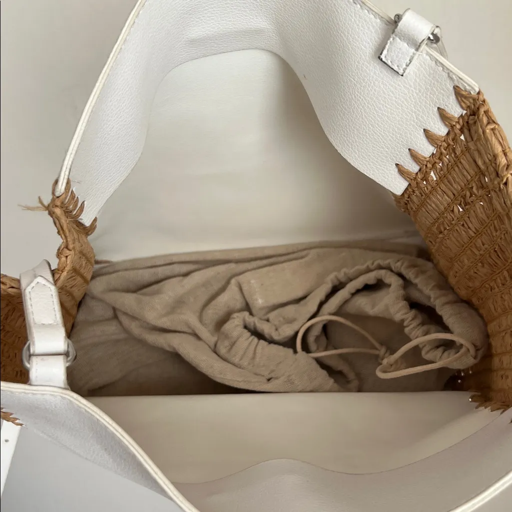 Zara White Crossbody Circle Handle Bag Boho - Image 5