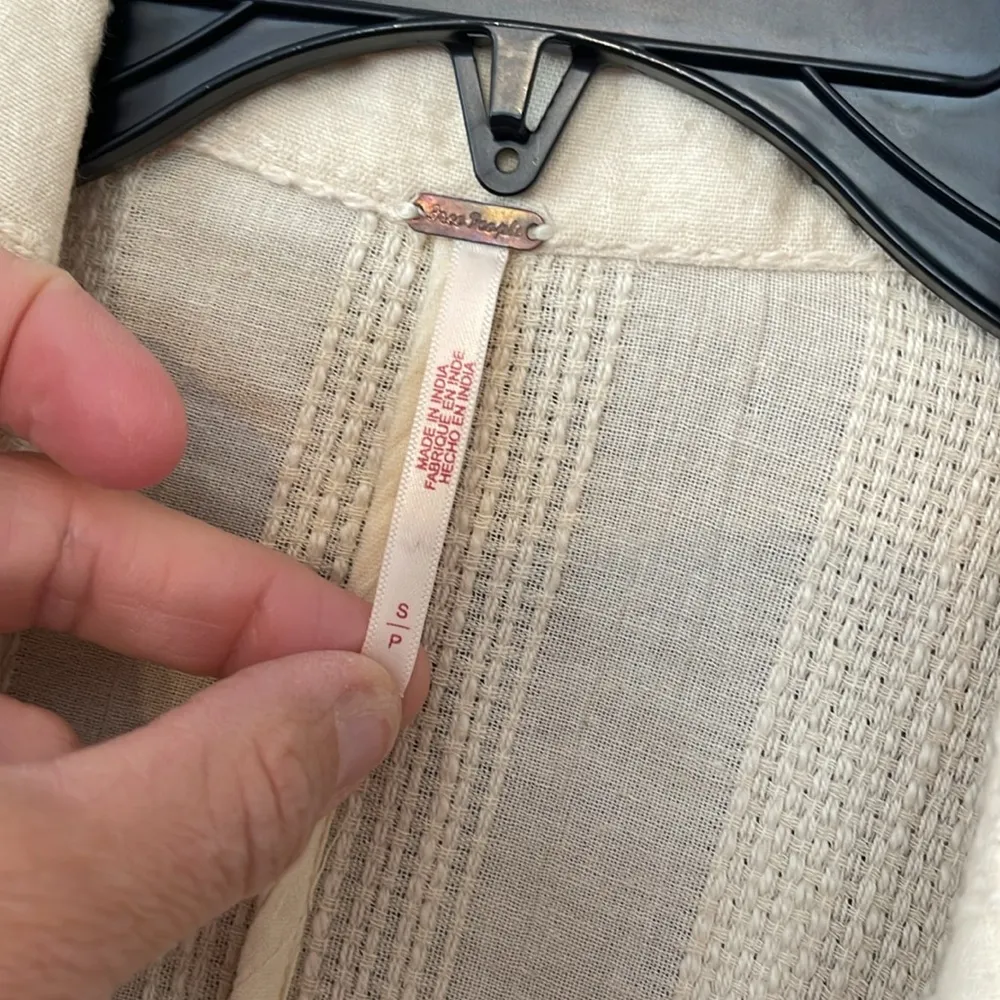 Free People cotton Linen woven pattern blazer small - Image 2