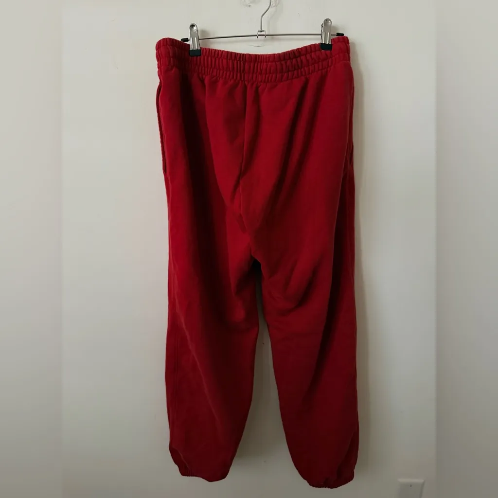ANINE BING karter jogger sweatpants in washed red size large - Image 6