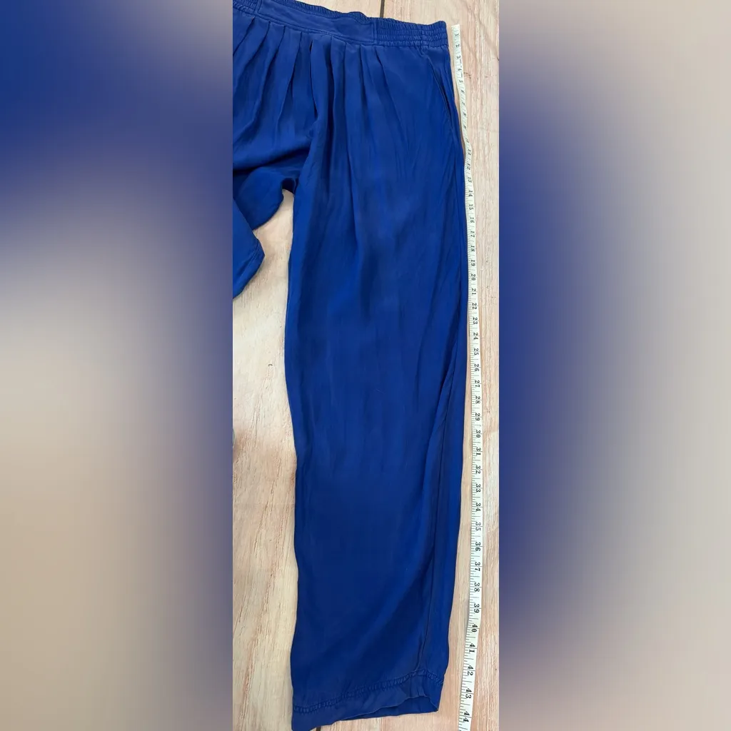 Carole Little Vintage Blue Silk Harem Pants Pleated 1980’s Trousers Size 10 - Image 5