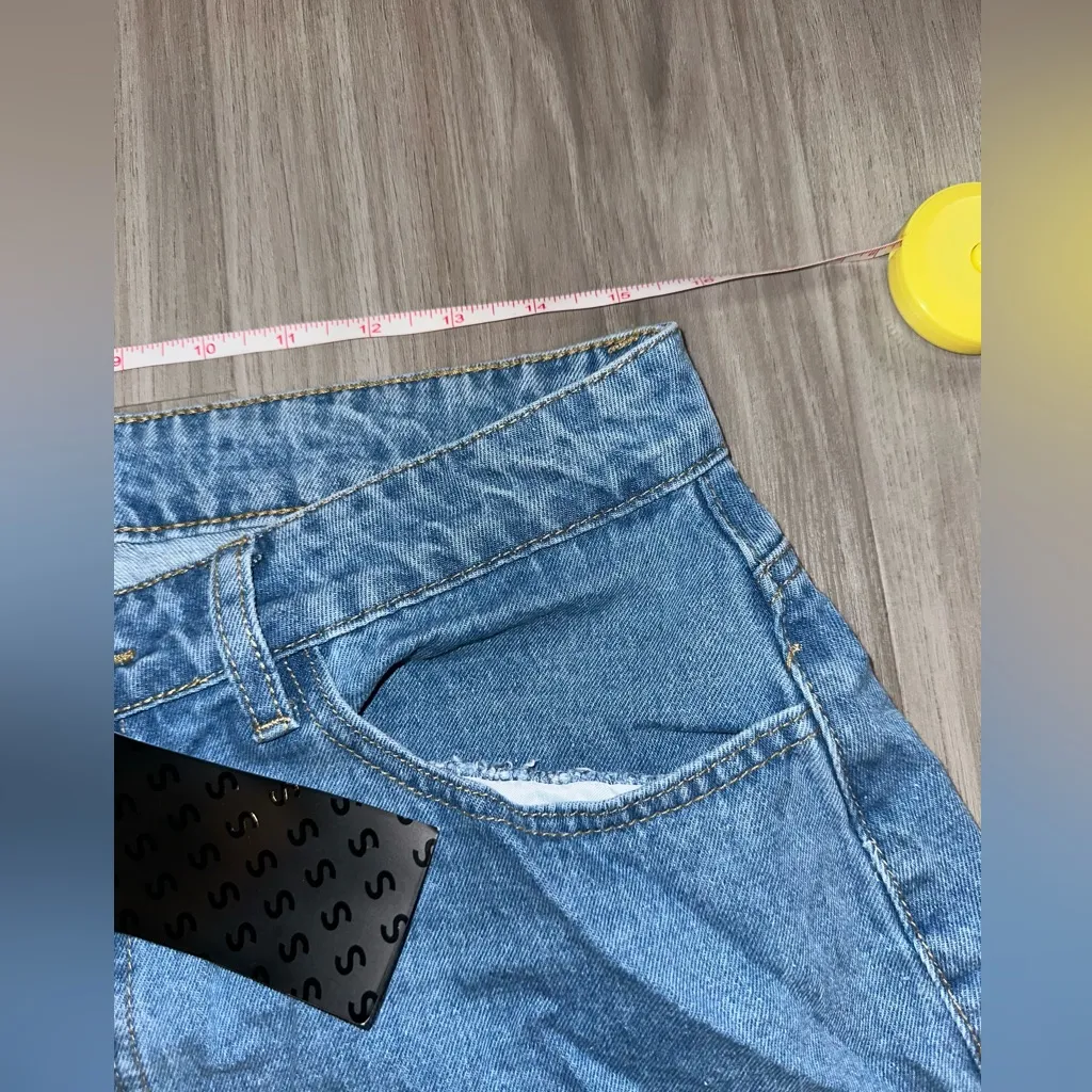 NWT Blue Jean Denim Cutoff Shorts High Rise Shorts Size XL SHEIN - Image 4