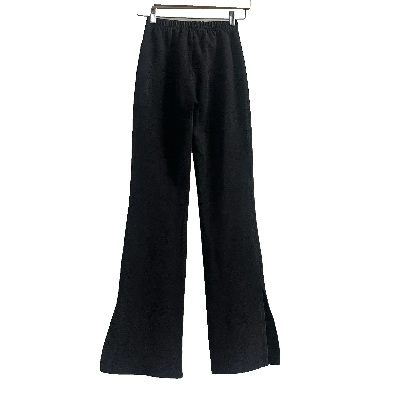Black Flare Leggings Bell Bottoms High Waisted Size Small New Cotton Blend - Image 3