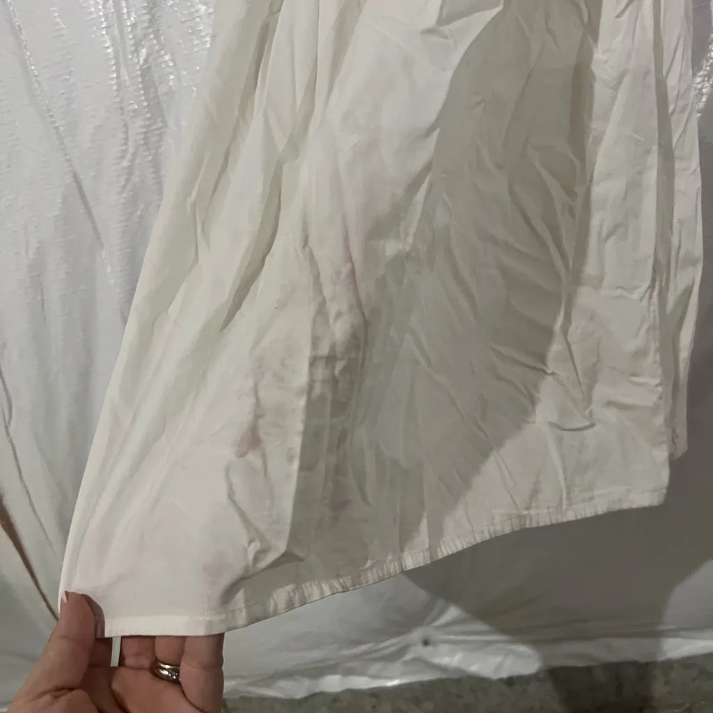 Aritzia Sunday Best White Hadley Puff Sleeve Babydoll Dress Size Large $88 - Image 6