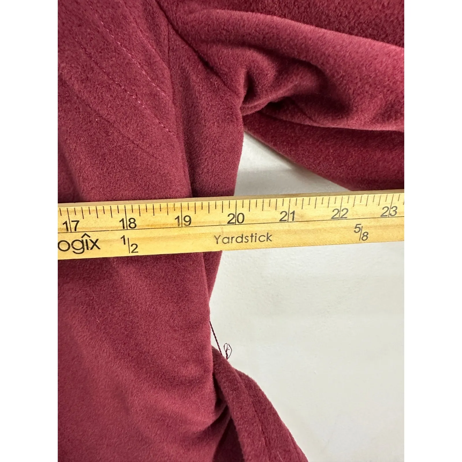 Vtg 70s Union Made Belted Trench Coat Womens Large Brushed Boho Glam Whimsigoth Red Size M - Image 7