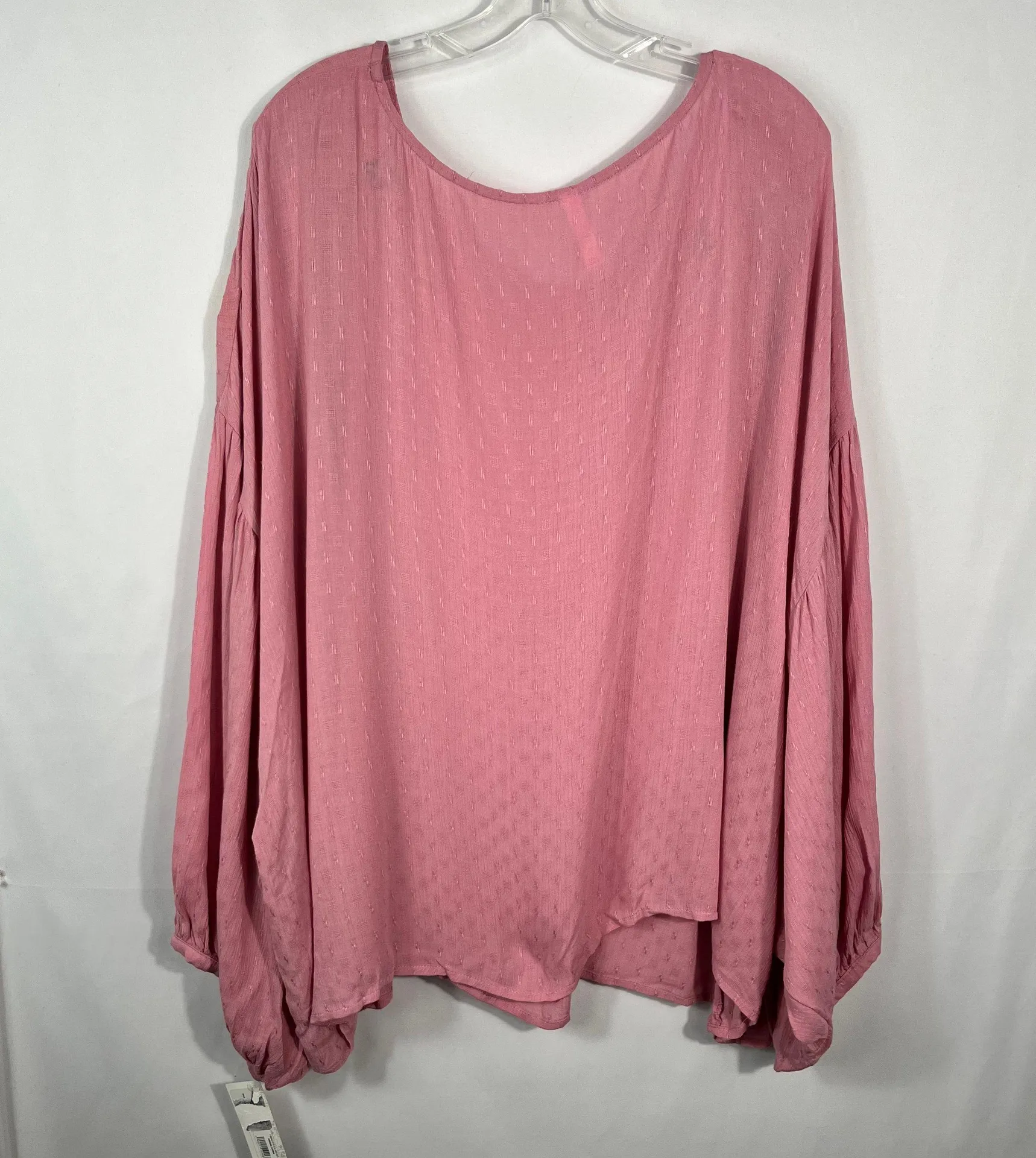 Xhilaration Light Pink Floral Embroidered Balloon Sleeve Plus Size Blouse NWT 3X - Image 6