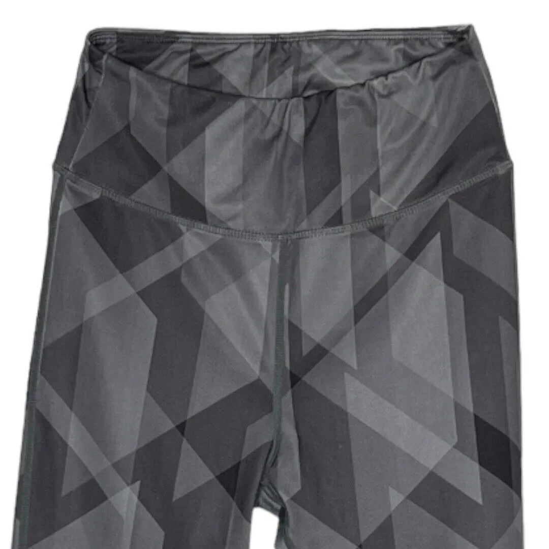 Orangetheory Leggings Gray Geometric Print Crop‎ Length Skinny Leg Fitted - Image 3