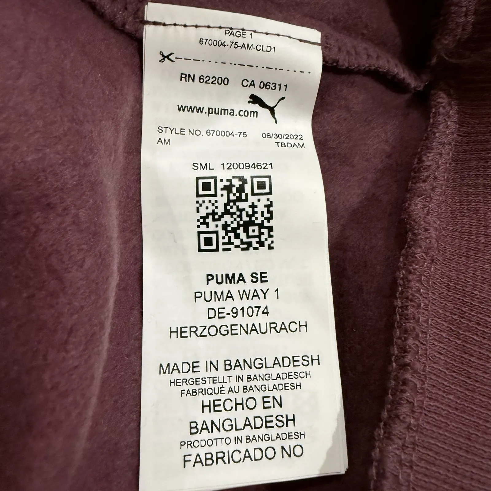 New Puma Hoodie Hooded Sweatshirt Women S Pullover Top Dusty Plum Embroidered - Image 8