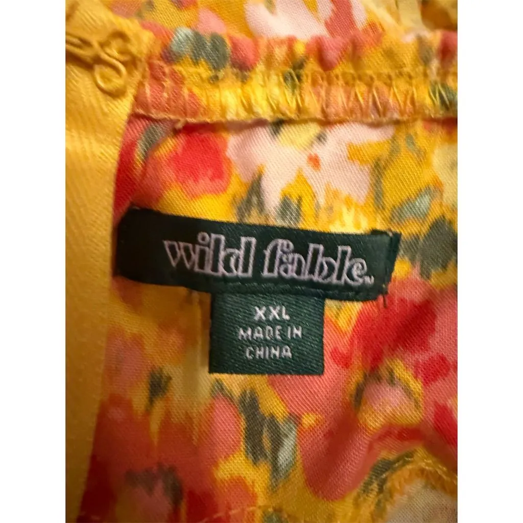 Wild Fable Women's 2XL Yellow Floral Spaghetti Strap Sundress - Image 6