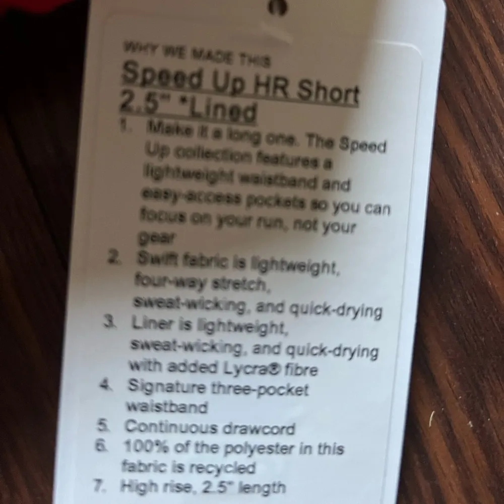 Lululemon Red Speed up 2.5 shorts - Image 2