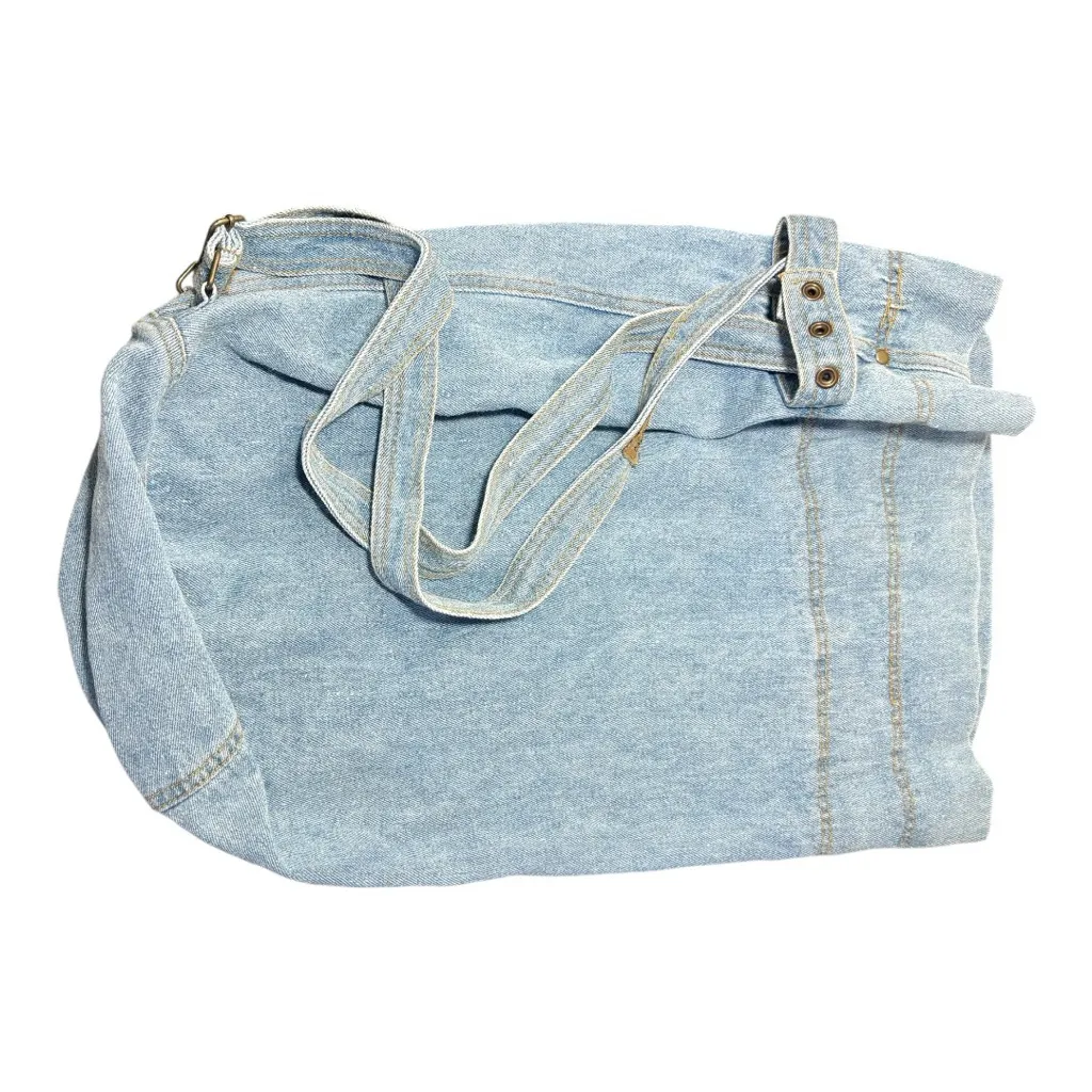 NEW YORK LINE Vintage 90s Denim Backpack Blue - Image 2