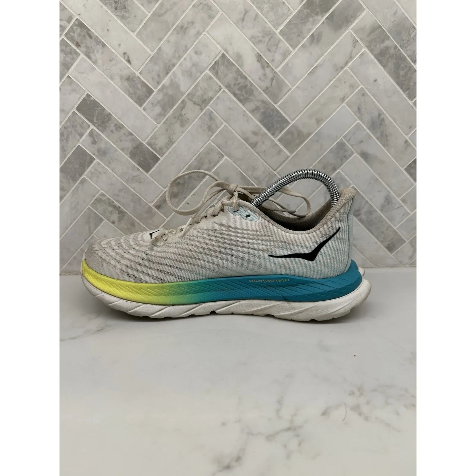 Hoka One One Mach 5 Running Sneakers Shoes White Blue ProFly+ Womens 8.5 8.5B - Image 5