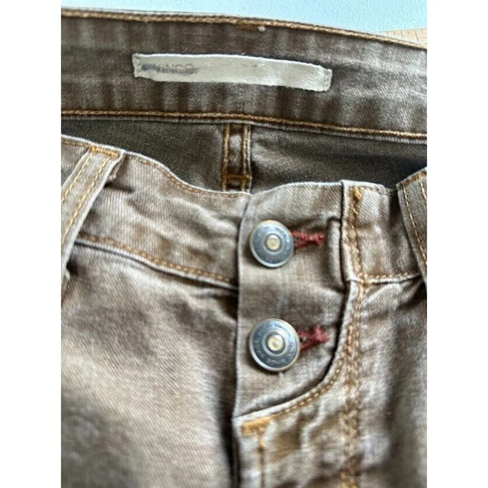 Vince Womens Size 28 Luce Crop Skinny Denim Jeans Ankle Dark Camel Brown - Image 4