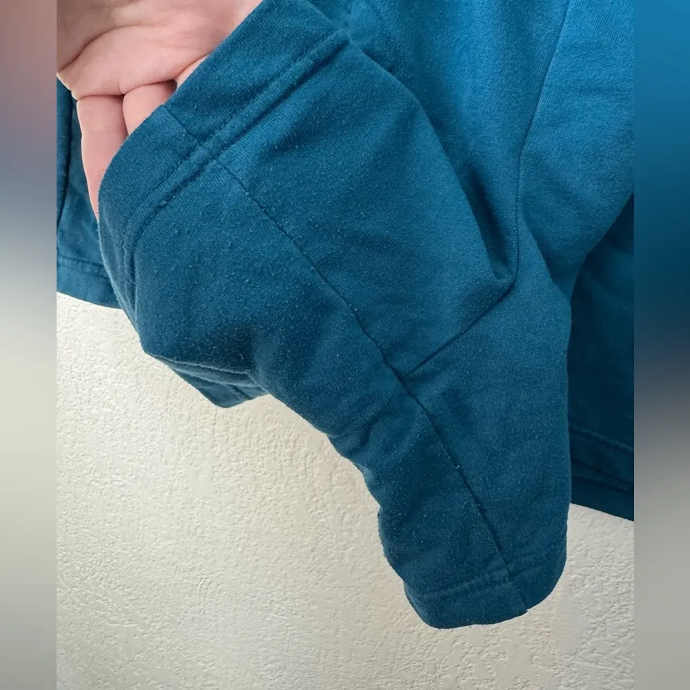 The North Face Fleece Sweat Lounge Logo Shorts - Teal - Size Large - Image 7