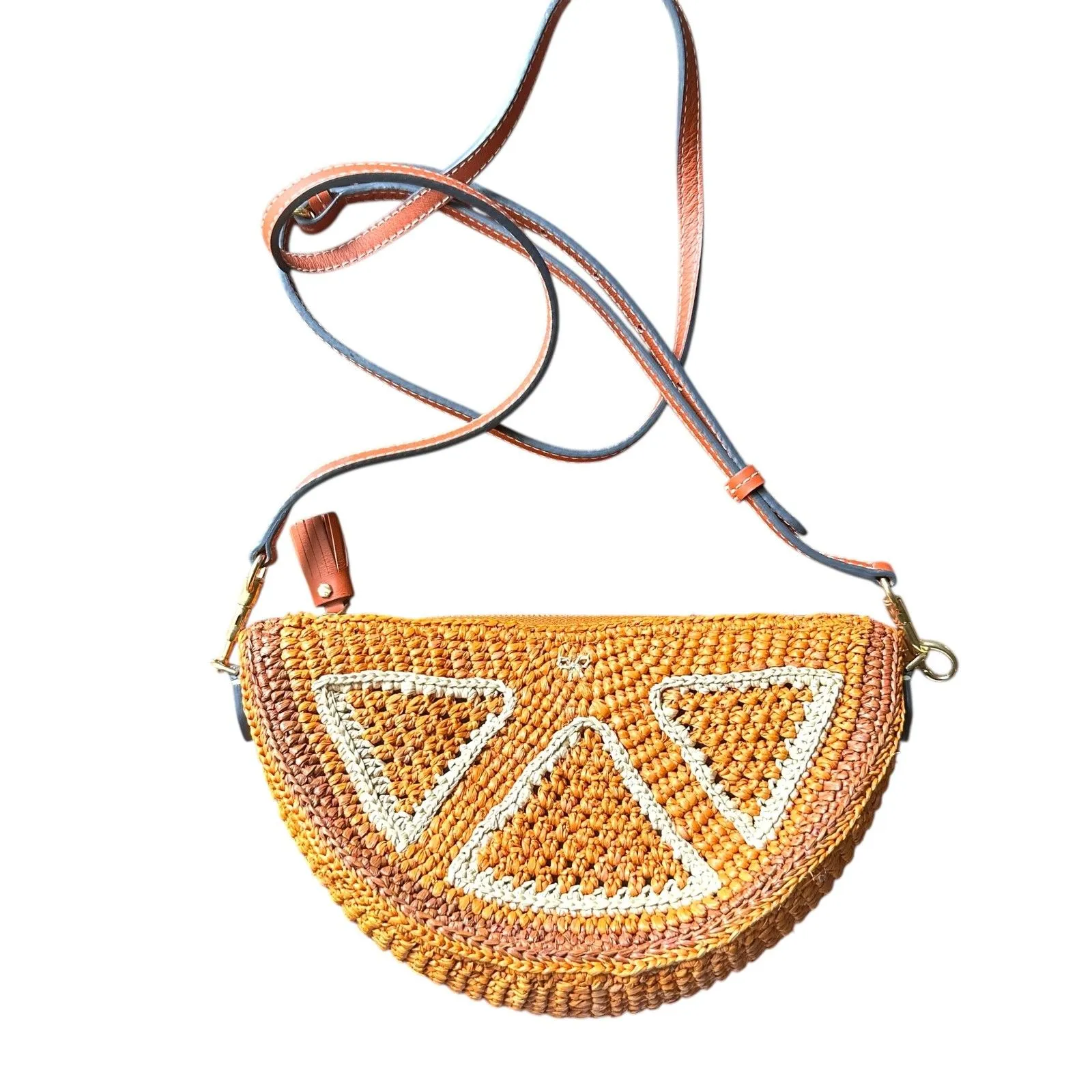 ANYA HINDMARCH Orange Slice Raffia Crossbody - Image 2