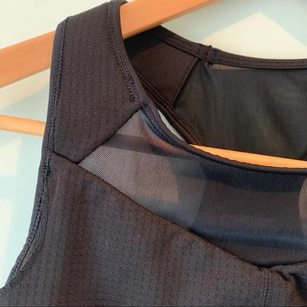 Oiselle Black Mesh Sports Bra Athletic Running XC 6 - Image 2